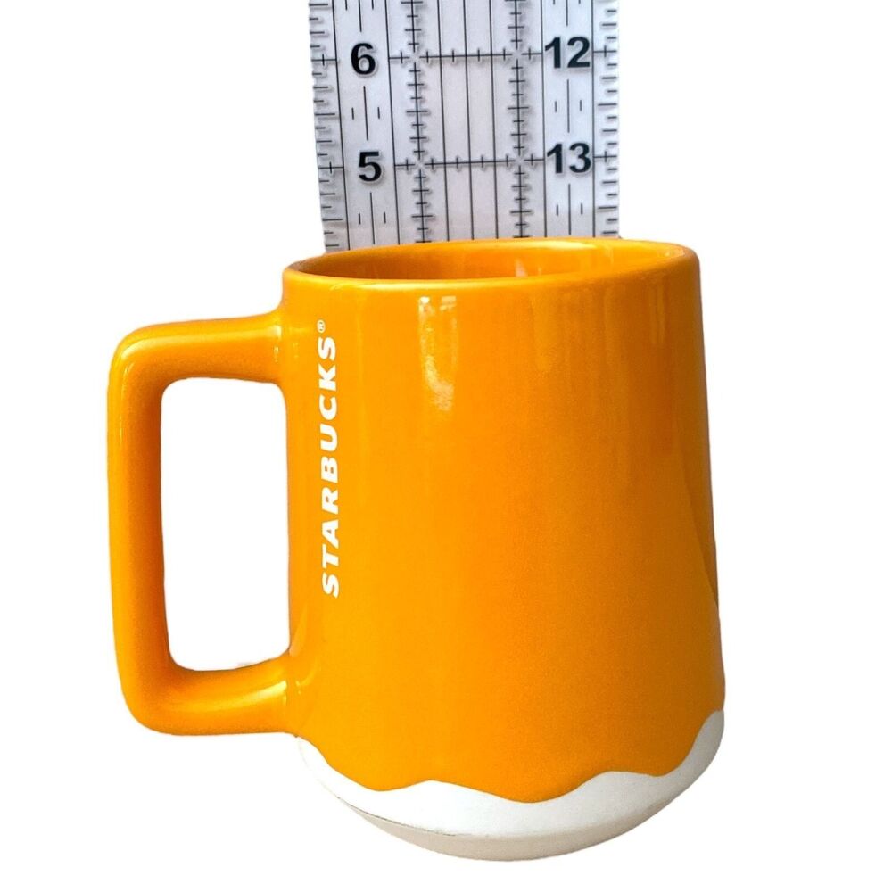 Starbucks 2022 Summer Mango Luster Orange Drip Ceramic Coffee Mug Cup 14oz ✨ - Picture 6 of 6